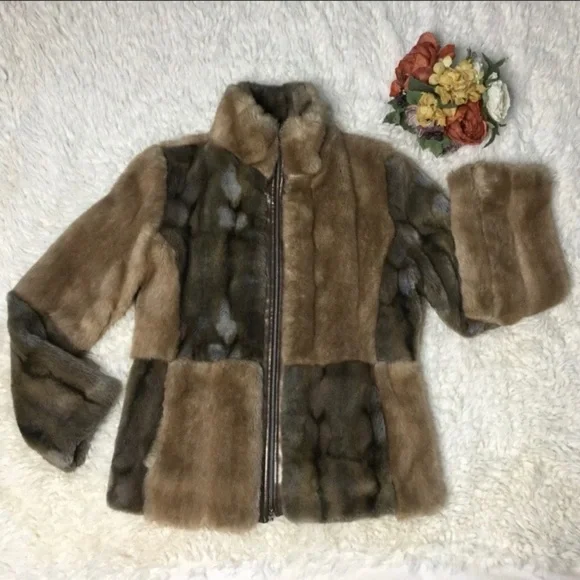 Sandro Nounours Faux Patchwork Fur Coat - Picture 13 of 16
